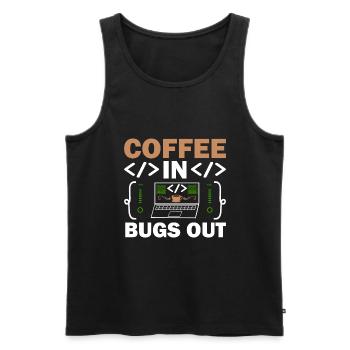 Café Codage Programmeur Codeur Développeur Nerd Coff - Débardeur bio Premium Homme - noir - Devant - AI Model Male 178 light (178cm)