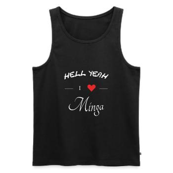 hell yeah i love minga - Männer Premium Bio Tank Top - Schwarz - Vorne - AI Model Male 178 light (178cm)