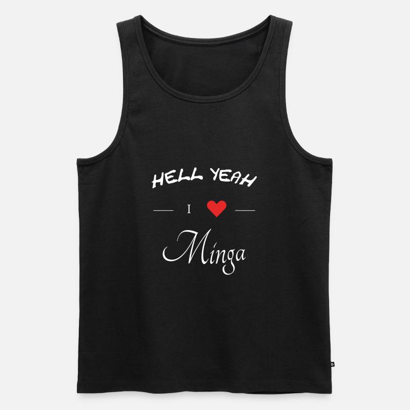 hell yeah i love minga - Männer Premium Bio Tank Top - Schwarz