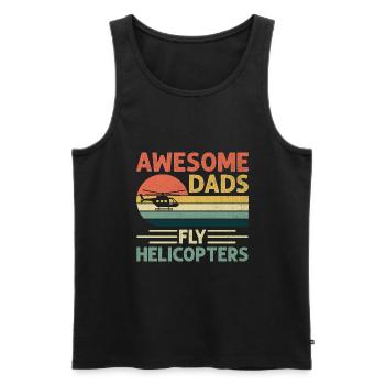 Awesome Dads Fly Helicopters Aviator Helicopter Pi - Débardeur bio Premium Homme - noir - Devant - AI Model Male 178 light (178cm)