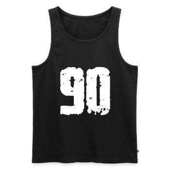 90 Number Vintage - Men's Premium Organic Tank Top - black - Front - Michal (187cm)
