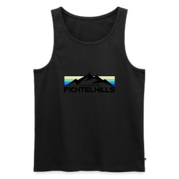 Fichtelhills Mountainbiking Fichtelgebirge Fahrrad - Männer Premium Bio Tank Top - Schwarz - Vorne - AI Model Male 178 light (178cm)
