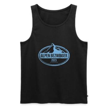 Alpenbezwinger 2023 Alpenüberquerung Finisher - Männer Premium Bio Tank Top - Schwarz - Vorne - Michal (187cm)