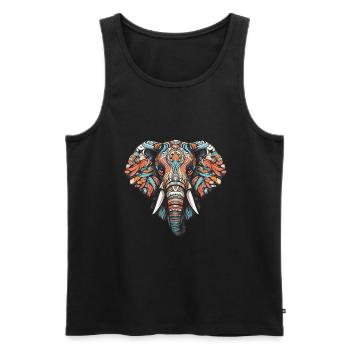 Elefant Porträt - Männer Premium Bio Tank Top - Schwarz - Vorne - Michal (187cm)