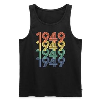 1949 75e anniversaire hommes femmes 75 ans vintage - Débardeur bio Premium Homme - noir - Devant - AI Model Male 178 light (178cm)