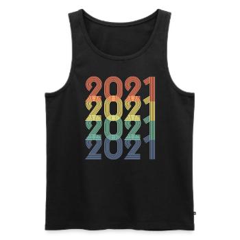 Cool Retro 2021, 2 ans, 2e anniversaire Enfants - Débardeur bio Premium Homme - noir - Devant - Michal (187cm)