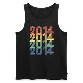 Cool Retro 2014, 9 Years Old, 9th Birthday Kids - Men's Premium Organic Tank Top - black - Front - Michal (187cm)