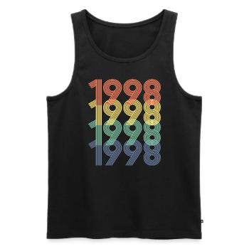 Cool Retro 1998, 24 Years Old, 24th Birthday Gift - Men's Premium Organic Tank Top - black - Front - Michal (187cm)