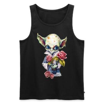 Gothic-Vampire-Alien - Männer Premium Bio Tank Top - Schwarz - Vorne - AI Model Male 178 light (178cm)