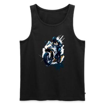 Sport motorcycle illustration - Men's Premium Organic Tank Top - black - Front - AI Model Male 178 light (178cm)