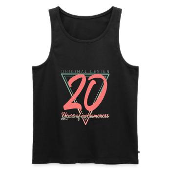20 Zwanzig Twenty - Männer Premium Bio Tank Top - Schwarz - Vorne - Michal (187cm)