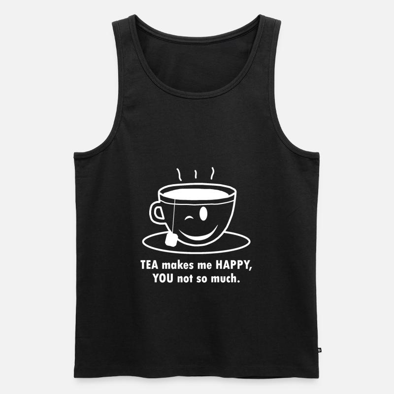 TEE HAPPINESS Teeglück - Männer Premium Bio Tank Top - Schwarz