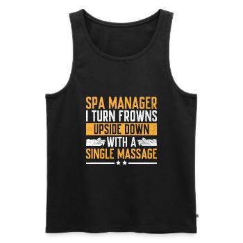 SPA Manager Job Wellness Funny SPA Management Sayi - Men's Premium Organic Tank Top - black - Front - Michal (187cm)