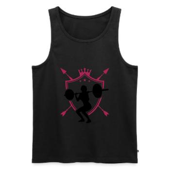 blason femme fitness - Débardeur bio Premium Homme - noir - Devant - Michal (187cm)