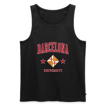 Barcelona University - Men's Premium Organic Tank Top - black - Front - AI Model Male 178 light (178cm)