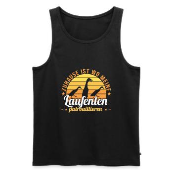Laufenten patroullieren Laufente Laufentenstall - Männer Premium Bio Tank Top - Schwarz - Vorne - Michal (187cm)