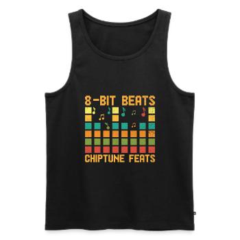 Chiptune Music Lover Groove to the Bleeps and Bloo - Men's Premium Organic Tank Top - black - Front - AI Model Male 178 light (178cm)