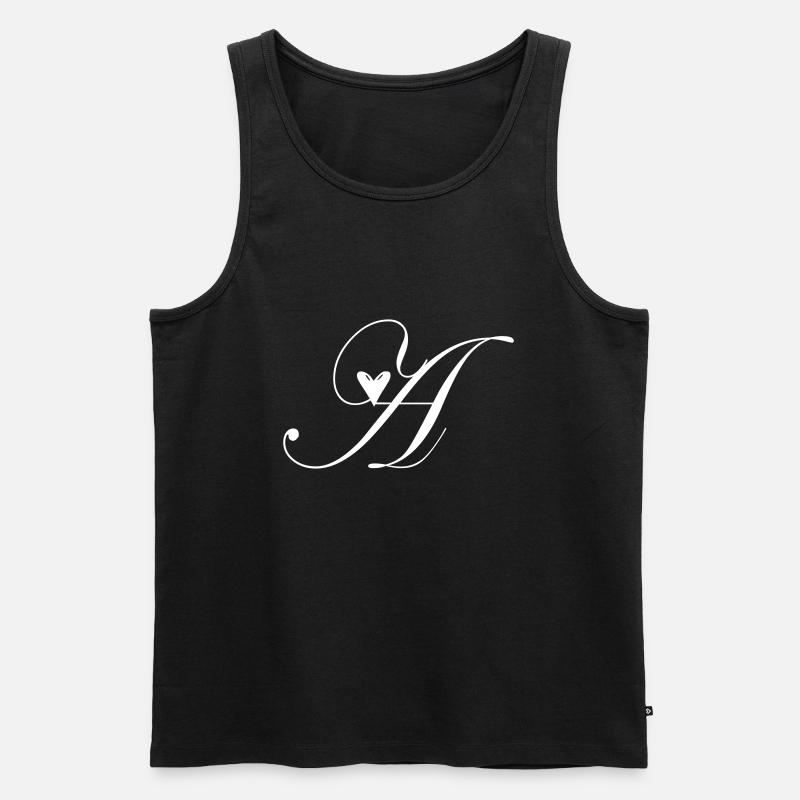 Monogramma A Cuore Vite - Canottiera ecologica premium da uomo - nero
