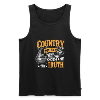 Country Music Just Three Chords And The Truth Song - Men's Premium Organic Tank Top - black - Front - AI Model Male 178 light (178cm)