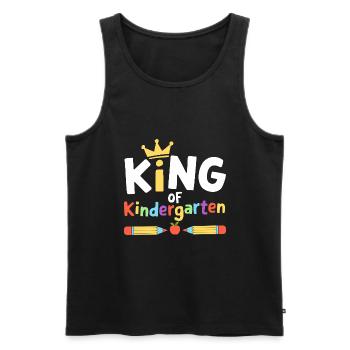 King Of Kindergarten School Teacher Students - Men's Premium Organic Tank Top - black - Front - AI Model Male 178 light (178cm)