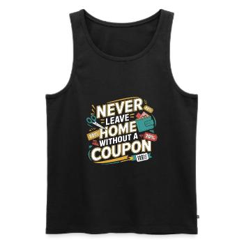 Verlassen Sie nie das Haus ohne einen Coupon Couponer Speichern - Männer Premium Bio Tank Top - Schwarz - Vorne - Michal (187cm)