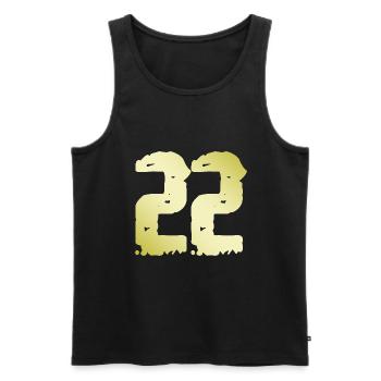 22 Nombre Vintage - Débardeur bio Premium Homme - noir - Devant - Michal (187cm)