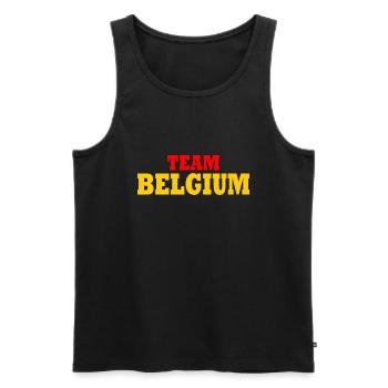 Belgium - Men's Premium Organic Tank Top - black - Front - AI Model Male 178 light (178cm)