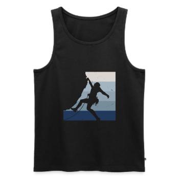Retro Graphic Climbing Bouldering Rock Climber Mou - Männer Premium Bio Tank Top - Schwarz - Vorne - Michal (187cm)