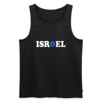 Israel - Men's Premium Organic Tank Top - black - Front - AI Model Male 178 light (178cm)