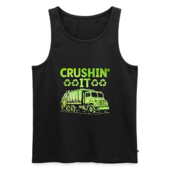 Crushin' It Trash Collector Garbage Collecting - Men's Premium Organic Tank Top - black - Front - AI Model Male 178 light (178cm)