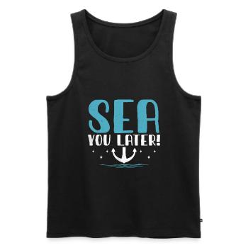 Meer Sie später Paddelboot - Männer Premium Bio Tank Top - Schwarz - Vorne - Michal (187cm)
