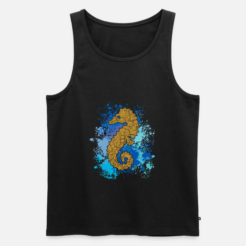Seepferd | Seepferdchen | Hippocampus - Männer Premium Bio Tank Top - Schwarz