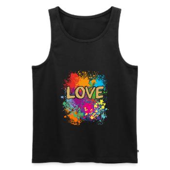 Amour, amour - Débardeur bio Premium Homme - noir - Devant - Michal (187cm)