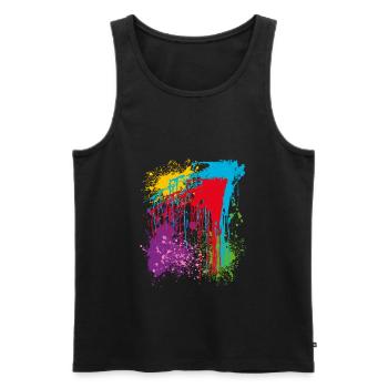 Farben, Knallbunt, bunt - Männer Premium Bio Tank Top - Schwarz - Vorne - AI Model Male 178 light (178cm)