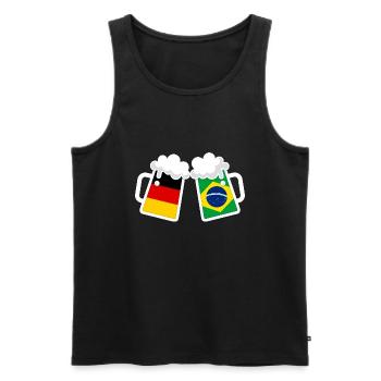GERMANY BRAZIL BEER FLAGGEN - Men's Premium Organic Tank Top - charcoal grey - Front - Alexander (188cm)