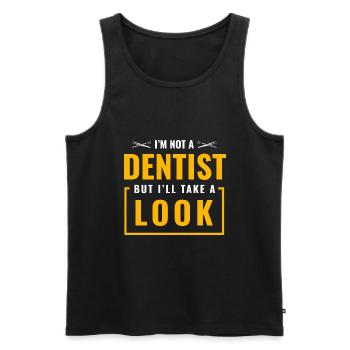 Ich bin kein Zahnarzt, aber ich werfe einen Blick auf Dental Dent - Männer Premium Bio Tank Top - Schwarz - Vorne - AI Model Male 178 light (178cm)