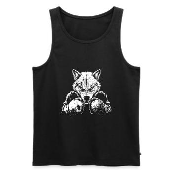 Wolf Boxer Arts Martiaux MMA - Débardeur bio Premium Homme - noir - Devant - Michal (187cm)