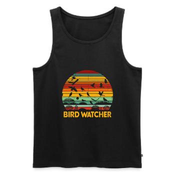 Bird Watcher Birds Birdwatching Birdwatcher Birder - Men's Premium Organic Tank Top - black - Front - AI Model Male 178 light (178cm)
