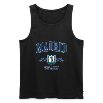 Madrid - Débardeur bio Premium Homme - noir - Devant - AI Model Male 178 light (178cm)