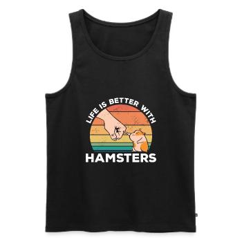 Life Is Better With A Hamster Animal Lover Hamster - Männer Premium Bio Tank Top - Schwarz - Vorne - Michal (187cm)
