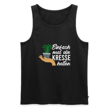 Einfach Mal die Kresse Halten Gartenlust Gärtner - Männer Premium Bio Tank Top - Schwarz - Vorne - Michal (187cm)