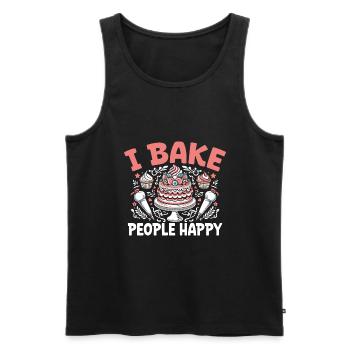 Ich Bake Menschen Glücklicher Bäcker Kuchen Backen Konditorei Bäcker - Männer Premium Bio Tank Top - Schwarz - Vorne - Michal (187cm)