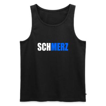 Schmerz no merz - Männer Premium Bio Tank Top - Schwarz - Vorne - AI Model Male 178 light (178cm)