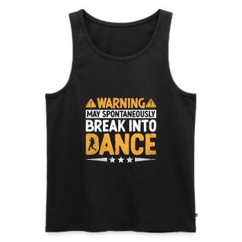 Warning May Spontaneously Break Into Dance Dancing - Men's Premium Organic Tank Top - black - Front - AI Model Male 178 light (178cm)