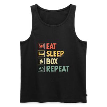 Manger Sleep Box Répéter Boxer Sports Force Athlète - Débardeur bio Premium Homme - noir - Devant - AI Model Male 178 light (178cm)