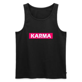 Karma - Débardeur bio Premium Homme - noir - Devant - AI Model Male 178 light (178cm)