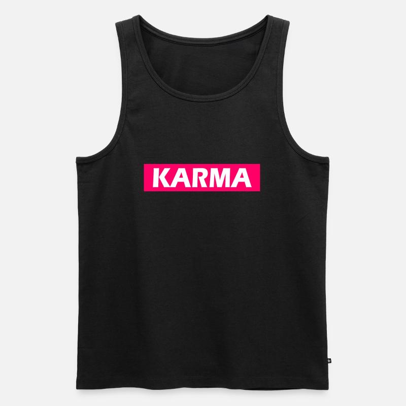 Karma - Männer Premium Bio Tank Top - Schwarz