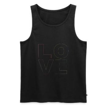 Love - Débardeur bio Premium Homme - noir - Devant - Michal (187cm)