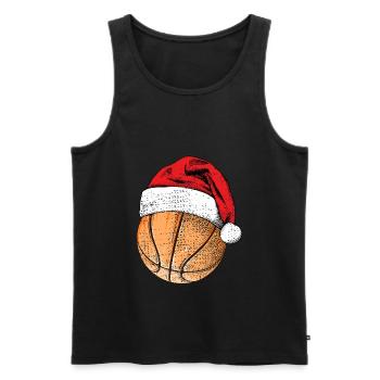 Basketball Santa T Shirt Merry Christmas Gift - Débardeur bio Premium Homme - noir - Devant - Michal (187cm)