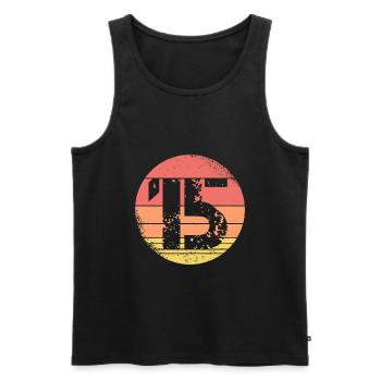 15 jahre 15. Geburtstag Retro Vintage Geschenk - Männer Premium Bio Tank Top - Schwarz - Vorne - Michal (187cm)